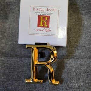Michael Healy Monogram "R" Polished Brass Door Knocker